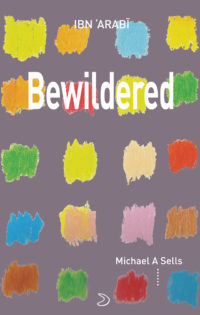 cover of Bewildered by michael a sells; light grey background with a four by five grid of colorful square-shaped smudges, title in white typed text centered near top