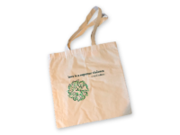 white Etel Adnan Tote with Litmus logo and adnan quote: "love is a supreme violence"