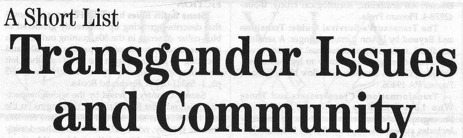 headline reads a short list transgender issues and community