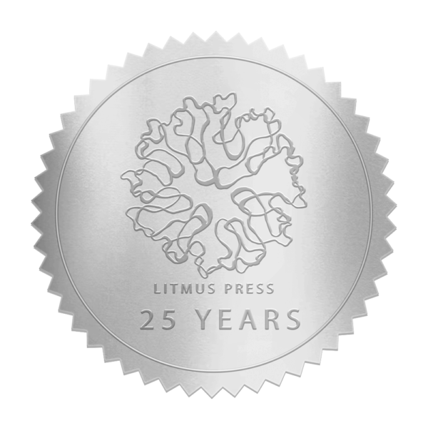 Litmus Press 25 Years Anniversary Seal Silver